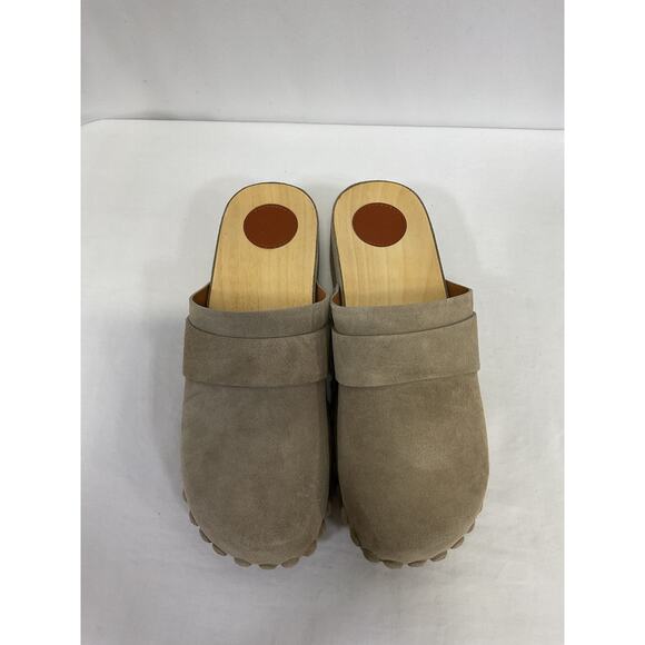 Chlo� 'Joy' Beige Leather Clogs Size 9 - NWT - Picture 4 of 5